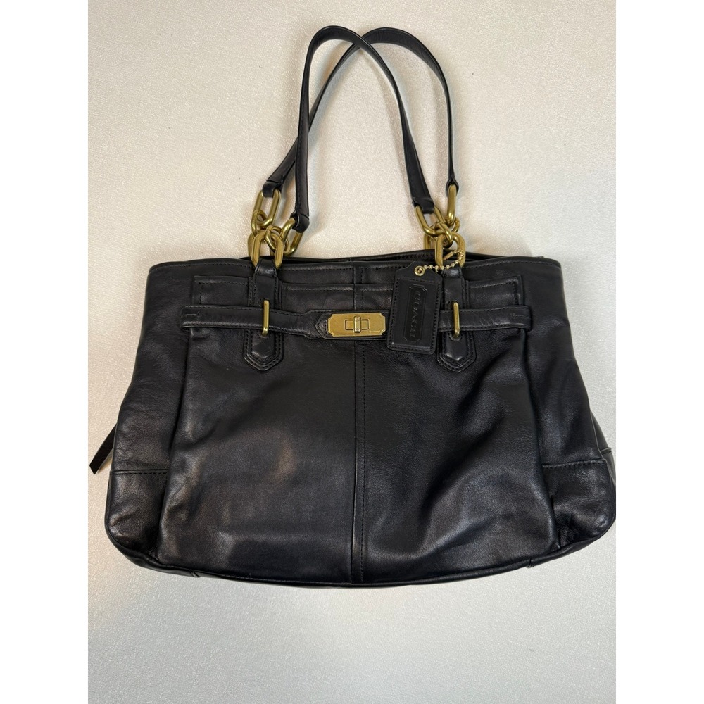 Coach Chelsea Jayden Black Leather Shoulder Bag 17811M Gold Hardware